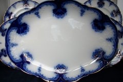 WOOD & SON  CLARENCE (FLOW BLUE)-  SERVING PLATTER   16  1/8"  .....  https://www.jaapiesFineChinaStore.com