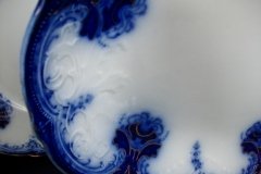 WOOD & SON  CLARENCE (FLOW BLUE)-  SERVING PLATTER   16  1/8"  .....  https://www.jaapiesFineChinaStore.com