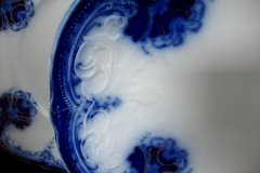 WOOD & SON  CLARENCE (FLOW BLUE)-  SERVING PLATTER   16  1/8"  .....  https://www.jaapiesFineChinaStore.com