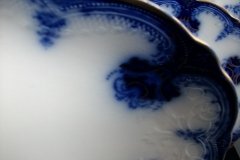 WOOD & SON  CLARENCE (FLOW BLUE)-  SERVING PLATTER   16  1/8"  .....  https://www.jaapiesFineChinaStore.com