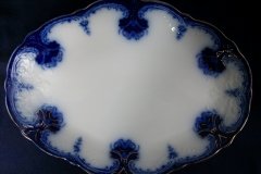 WOOD & SON  CLARENCE (FLOW BLUE)-  SERVING PLATTER   16  1/8"  .....  https://www.jaapiesFineChinaStore.com