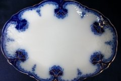 WOOD & SON  CLARENCE (FLOW BLUE)-  SERVING PLATTER   16  1/8"  .....  https://www.jaapiesFineChinaStore.com