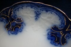 WOOD & SON  CLARENCE (FLOW BLUE)-  SERVING PLATTER   16  1/8"  .....  https://www.jaapiesFineChinaStore.com