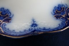 WOOD & SON  CLARENCE (FLOW BLUE)-  SERVING PLATTER   16  1/8"  .....  https://www.jaapiesFineChinaStore.com