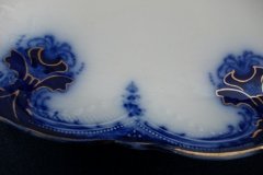 WOOD & SON  CLARENCE (FLOW BLUE)-  SERVING PLATTER   16  1/8"  .....  https://www.jaapiesFineChinaStore.com