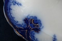 WOOD & SON  CLARENCE (FLOW BLUE)-  SERVING PLATTER   16  1/8"  .....  https://www.jaapiesFineChinaStore.com