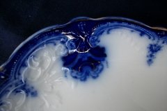 WOOD & SON  CLARENCE (FLOW BLUE)-  SERVING PLATTER   16  1/8"  .....  https://www.jaapiesFineChinaStore.com