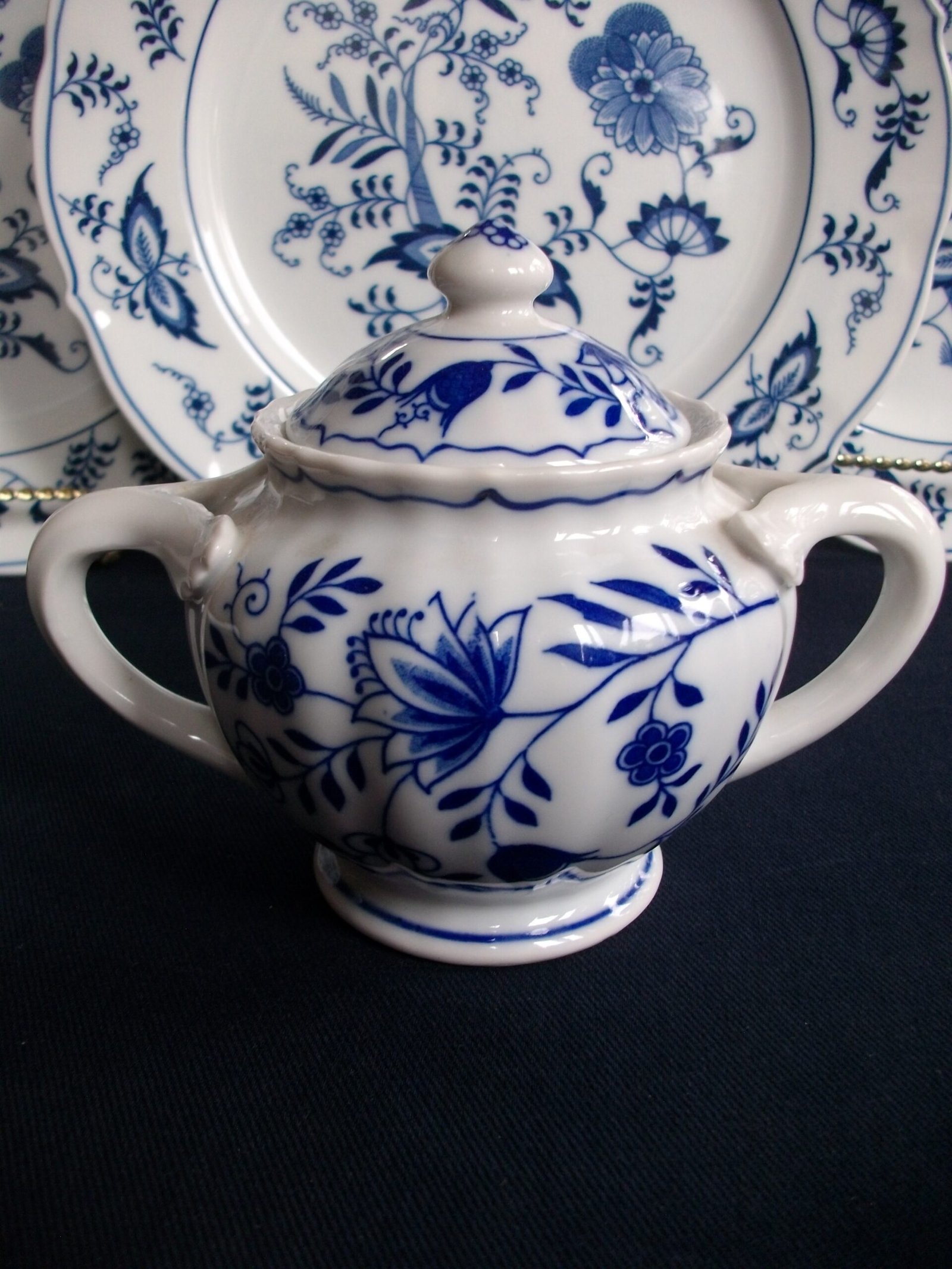 UCAGCO JAPAN BLUE DELL (c.1947+) COVERED SUGAR BOWL- BLUE AND WHITE- EXCELLENT! - Image 6