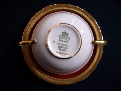 AYNSLEY BUCKINGHAM MAROON SOUP CUP & SAUCER