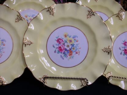 ROYAL CROWN DERBY A315 YELLOW/FLORAL LUNCH PLATE