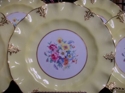 ROYAL CROWN DERBY A315 YELLOW/FLORAL LUNCH PLATE