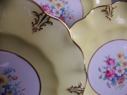 ROYAL CROWN DERBY A315 YELLOW/FLORAL LUNCH PLATE