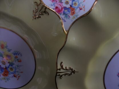 ROYAL CROWN DERBY A315 YELLOW/FLORAL LUNCH PLATE