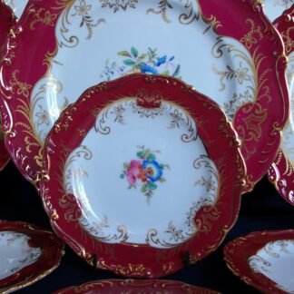COALPORT SANDRINGHAM MAROON BREAD and BUTTER PLATE