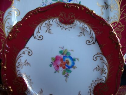 COALPORT SANDRINGHAM MAROON BREAD and BUTTER PLATE