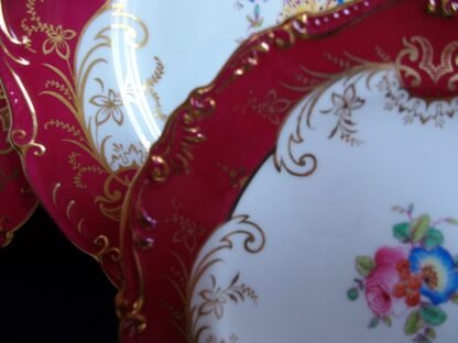 COALPORT SANDRINGHAM MAROON BREAD and BUTTER PLATE
