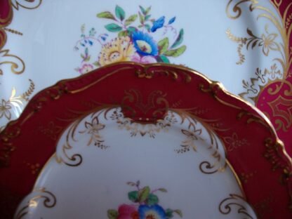 COALPORT SANDRINGHAM MAROON BREAD and BUTTER PLATE