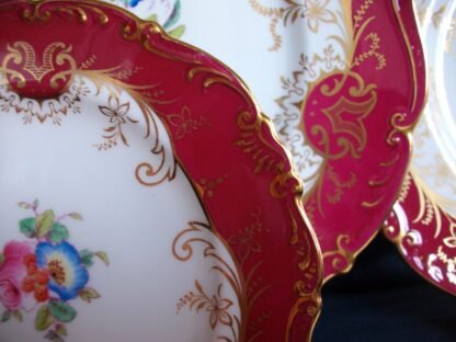 COALPORT SANDRINGHAM MAROON BREAD and BUTTER PLATE