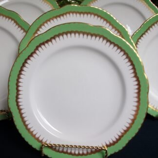 COALPORT SPEARPOINT GREEN LUNCH PLATE