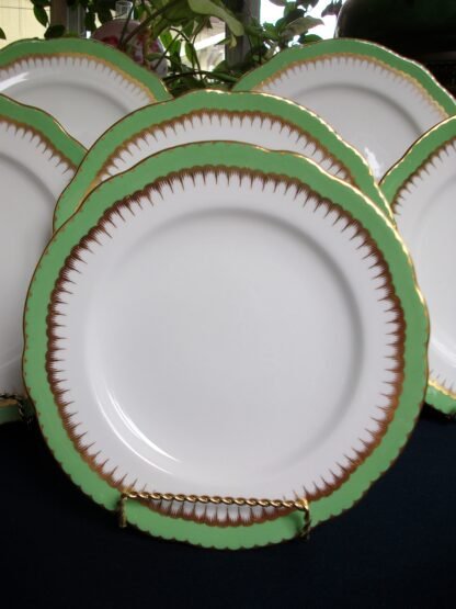 COALPORT SPEARPOINT GREEN LUNCH PLATE