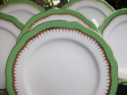 COALPORT SPEARPOINT GREEN LUNCH PLATE