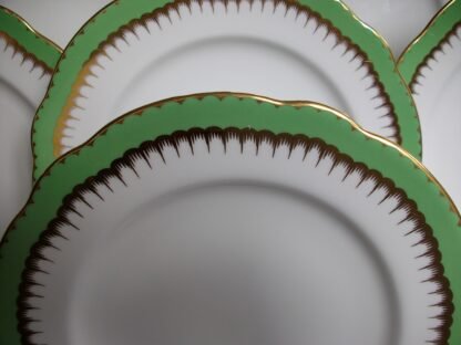 COALPORT SPEARPOINT GREEN LUNCH PLATE
