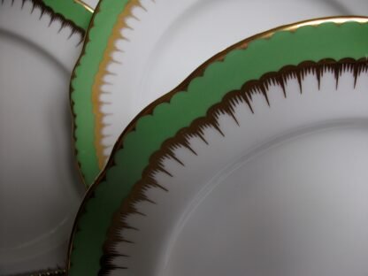 COALPORT SPEARPOINT GREEN LUNCH PLATE