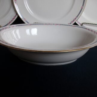 AHRENFELDT- ROSES IN BLUE BAND- OVAL BOWL