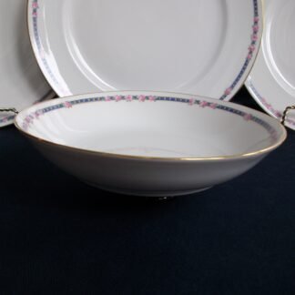 AHRENFELDT- ROSES IN BLUE BAND- SOUP BOWL