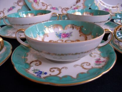ROYAL BAYREUTH AQUA- SOUP BOWL & SAUCER