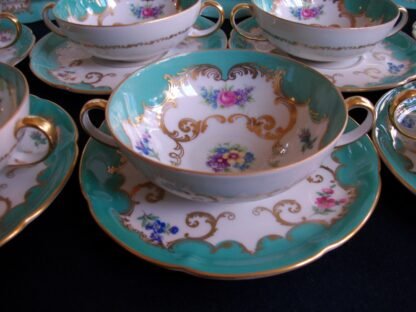 ROYAL BAYREUTH AQUA- SOUP BOWL & SAUCER