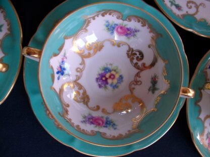 ROYAL BAYREUTH AQUA- SOUP BOWL & SAUCER