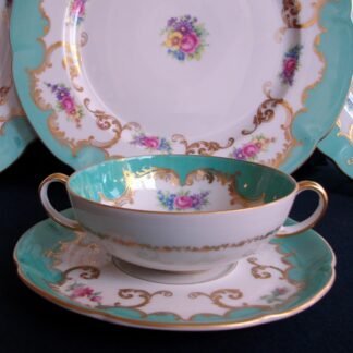 ROYAL BAYREUTH AQUA- SOUP BOWL & SAUCER
