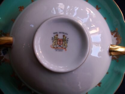 ROYAL BAYREUTH AQUA- SOUP BOWL & SAUCER