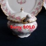 Sorry Sold !!    BAWO & DOTTER (ELITE WORKS)- BRIDAL WREATH- c.1900  COVERED MUSTARD POT- RARE! EXCELLENT!