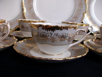 COALPORT HAZELTON GREY CUP & SAUCER