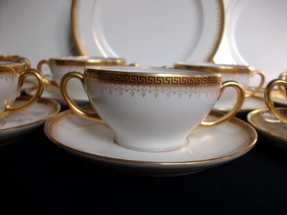 BAWO & DOTTER- GREEK KEY- SOUP CUP & SAUCER(s)