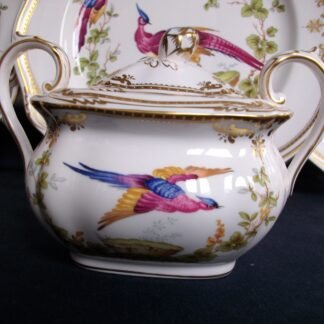 SPODE CHELSEA BIRD- COVERED SUGAR BOWL