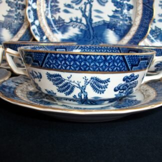 BOOTHS REAL OLD WILLOW A8025- CREAM SOUP BOWL & SAUCER