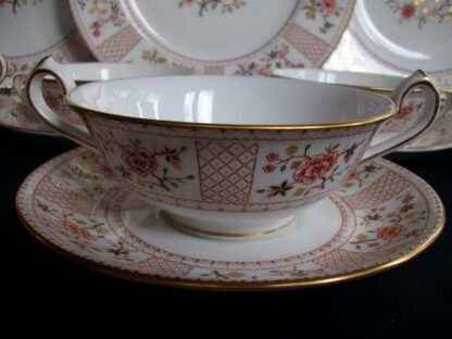 ROYAL CROWN DERBY LUCIENNE #1278 SOUP BOWL & SAUCER