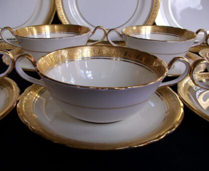 AYNSLEY #7761- CREAM SOUP BOWL & SAUCER