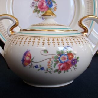 AYNSLEY PORTRUSH TEAL BLUE- SUGAR BOWL