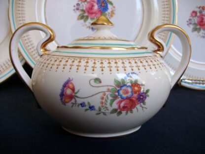 AYNSLEY PORTRUSH TEAL BLUE- SUGAR BOWL