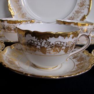 COALPORT HAZELTON WHITE- CUP & SAUCER