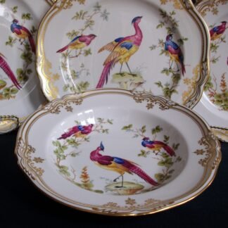 SPODE CHELSEA BIRD- RIMMED SOUP BOWLS
