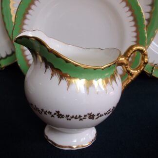 COALPORT SPEARPOINT GREEN-CREAMER