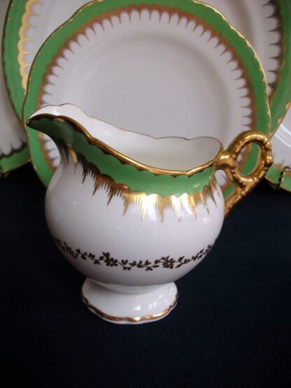 COALPORT SPEARPOINT GREEN-CREAMER