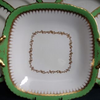 COALPORT SPEARPOINT GREEN- CAKE PLATE #2