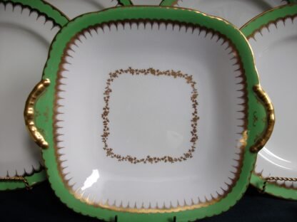 COALPORT SPEARPOINT GREEN- CAKE PLATE #2