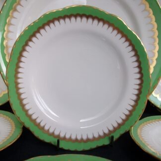 COALPORT SPEARPOINT GREEN- BREAD & BUTTER PLATES